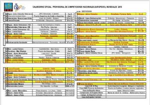 CALENDARIO PROV. FED. ESPAOLA 2018 